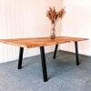 Black Live edge Dining Table | Tables by Ironscustomwood. Item composed of walnut and metal