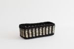 Abaca Storage Tray | Black + White band | Storage Basket in Storage by NEEPA HUT. Item made of fiber