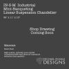 Ind. Mini-Banqueting Linear Suspension Blk. Steel Chandelier | Chandeliers by Michael McHale Designs. Item made of metal with glass
