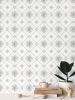 Trellis - Violet and Aster - Greyscale - Small Print | Wallpaper in Wall Treatments by Sean Martorana. Item composed of paper
