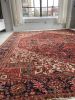 UNIQUE Vintage Heriz | Slate-Teal, Greens, Saffron, Merlot | Area Rug in Rugs by The Loom House. Item composed of fabric and fiber