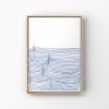 Simple Blue Line Drawing, Ocean Art Print | Prints by Carissa Tanton. Item composed of paper