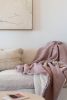 Alaia Sherpa Throw - DUSTY ROSE | Linens & Bedding by HOUSE NO.23