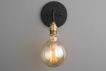 Industrial Sconce - Bare bulb Light - Model No. 8064 | Sconces by Peared Creation. Item made of brass