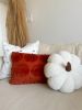 Dark Rust Pumpkin Lumbar Pillow Cover | Pillows by Busa Designs