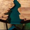 Epoxy Resin Table | Oval Epoxy Table | Dining Table in Tables by Ironscustomwood. Item made of wood with synthetic