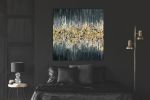 Large abstract expressionist art black gray gold textured | Oil And Acrylic Painting in Paintings by Berez Art. Item made of canvas