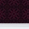 Sargassum Seaweed II - Black Dark Magenta Pattern | Wallpaper in Wall Treatments by Sean Martorana. Item composed of paper