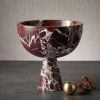 Rosso Levanto  Pedestal Marble Bowl | Decorative Bowl in Decorative Objects by AYMARBLEDESIGN LLC