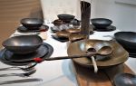 Ceramic Dish Set For 8, Black and Brown Dinnerware Set | Plate in Dinnerware by YomYomceramic. Item made of ceramic