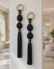 Black Gold Macrame Wall Hanging | Fiber Art Decor | Boho Wall Art | Ball Knot Tassel | Wall Hangings by İnanç Yılmaz