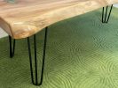 Sycamore Live Edge Coffee Table with Steel Hairpin Legs | Tables by Carlberg Design. Item made of wood with steel works with minimalism & country & farmhouse style