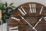 Dark Stained Wall Clock | Decorative Objects by Hazel Oak Farms. Item composed of walnut