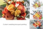 Wedding flowers painting oil original art on canvas, Floral | Oil And Acrylic Painting in Paintings by Natart. Item composed of canvas & synthetic compatible with contemporary style