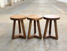 Solid Wood Three-Legged Dining Stool – Modern Accent Stool, Handcrafted in the USA | Bar Stool in Chairs by Marco Bogazzi