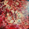 Love Burns – Red & Gold Abstract Acrylic Painting | Oil And Acrylic Painting in Paintings by Eman's Gallery