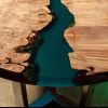 Epoxy Resin Table | Oval Epoxy Table | Tables by Ironscustomwood. Item composed of wood and synthetic