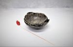 Gray and Black Ceramic Serving Bowl | Serveware by YomYomceramic. Item made of ceramic