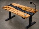 Adjustable Height Wood Desk | Tables by Pelican State Woodworks