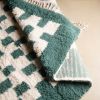 checkered moroccan beni ourain rug, Authentic green berber R | Rugs by Benicarpets