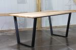 Modern Ash Dining Table with Black Steel Tapered Legs (in st | Tables by Hazel Oak Farms. Item made of wood & metal