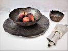Handmade Ceramic Dinnerware Set - Metallic Black with Bronze | Plate in Dinnerware by YomYomceramic. Item made of ceramic