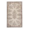 Vintage Handmade Medallion Floral Area Rug Oushak Beige | Rugs by Vintage Pillows Store. Item composed of cotton