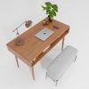 Oak Solid Wood Desk, Executive Office Desk With Storage, Liv | Tables by Picwoodwork. Item made of oak wood
