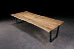 Live Edge Oak Dining Table | Tables by Urban Lumber Co.. Item made of oak wood with steel