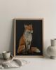 Bold Fox Print, Red Fox on Black Background, Giclée Fine Art | Prints in Paintings by The Ugly Cat Studio