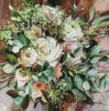 Bridal bouquet painting, Custom wedding flowers portrait | Oil And Acrylic Painting in Paintings by Natart. Item composed of canvas and synthetic