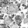 White Wallpaper with Grey Flowers | Wall Treatments by uniQstiQ
