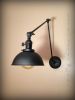 Swing Arm Adjustable Wall Sconce - Matte Black Industrial | Sconces by Retro Steam Works