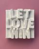 Let Love Win 4" x 4" | Mixed Media in Paintings by Emeline Tate. Item made of canvas with synthetic