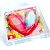 Acrylic Block Heart Painting: Loud Love (No. 6 of 10) | Mixed Media in Paintings by carrie song