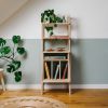 Vinyl record storage, Record player stand, Handmade Bookcase | Book Case in Storage by Plywood Project. Item composed of oak wood in minimalism or mid century modern style