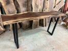 Live Edge Walnut Sofa Table | Console Table in Tables by Good Wood Brothers. Item made of walnut compatible with mid century modern style