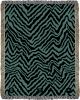 IVI - Abstract Jacquard Woven Blanket - Black Green | Linens & Bedding by Sean Martorana. Item made of cotton