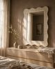 Bone Inlay Mirror, Scalloped Wavy Vanity Mirror for Bathroom & Bedroom | Decorative Objects by IKKAZA
