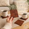 Wood Veneer Coasters, Neva Collection Geometric Marquetry Set (4) | Tableware by Vesta Corte
