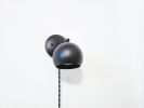 Plug In Bedside Sconce, Matte Black, LED Globe, Modern | Sconces by Retro Steam Works. Item composed of fabric & metal compatible with minimalism and mid century modern style