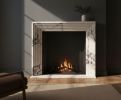 Modern Marble Fireplace Surround, Calacatta Viola Mantel, Art Deco Ribbed Fireplace | Water Fixtures by AYMARBLEDESIGN LLC