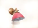 Adjustable Bedside Reading Wall Light - Antique Brass & Sage | Sconces by Retro Steam Works. Item composed of fabric and brass in mid century modern style