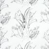 Blueprint Flower Black and White Wallpaper | Wall Treatments by Stevie Howell. Item made of paper