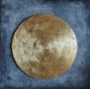 Gold Wall Art Sun Painting | Oil And Acrylic Painting in Paintings by Berezart. Item made of canvas compatible with minimalism and contemporary style