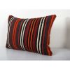 Striped Turkish Kilim Pillow Cover, Wool Rustic Cushion Cove | Pillows by Vintage Pillows Store