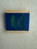Mini Woven Tile - String Theory-  Green and Blue #2 | Wall Sculpture in Wall Hangings by Mpwovenn Fiber Art by Mindy Pantuso