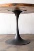Round Pedestal Base Dining Table | Solid Wood Top Cast Iron | Tables by Alabama Sawyer. Item composed of oak wood & metal