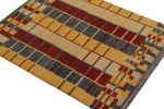 Rug & Kilim’s Moroccan style rug in Gold, Gray and Red Tribal Geometric Pattern | Area Rug in Rugs by Rug and Kilim