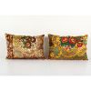 Floral Velvet Vintage Pillow Cover, Set of Two Boho Kilim | Sham in Linens & Bedding by Vintage Pillows Store. Item composed of cotton and fiber